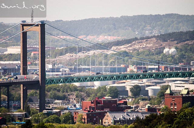 Sweden, Gothenburg Älvsborg Bridge, Gothenburg, Sweden seen from Guldhedens vattentorn