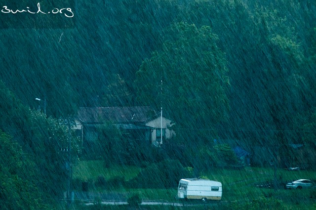 Sweden, Linnarhult Heavy rain, Linnarhult, Gunnilse, Sweden