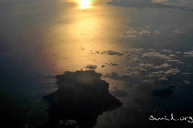 Greece, Watching the sunset in the air over the Greek archipelago