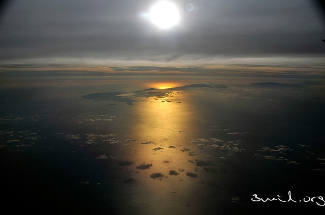 Greece, Watching the sunset in the air over the Greek archipelago