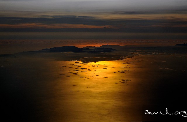 Greece, Watching the sunset in the air over the Greek archipelago